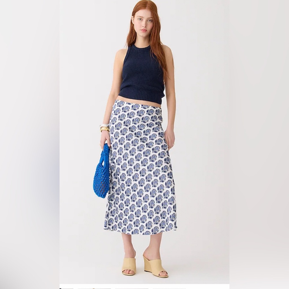 I. Crew Gwyneth slip skirt in bouquet block print